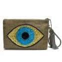 "Evil Eye" Clutch - Beige